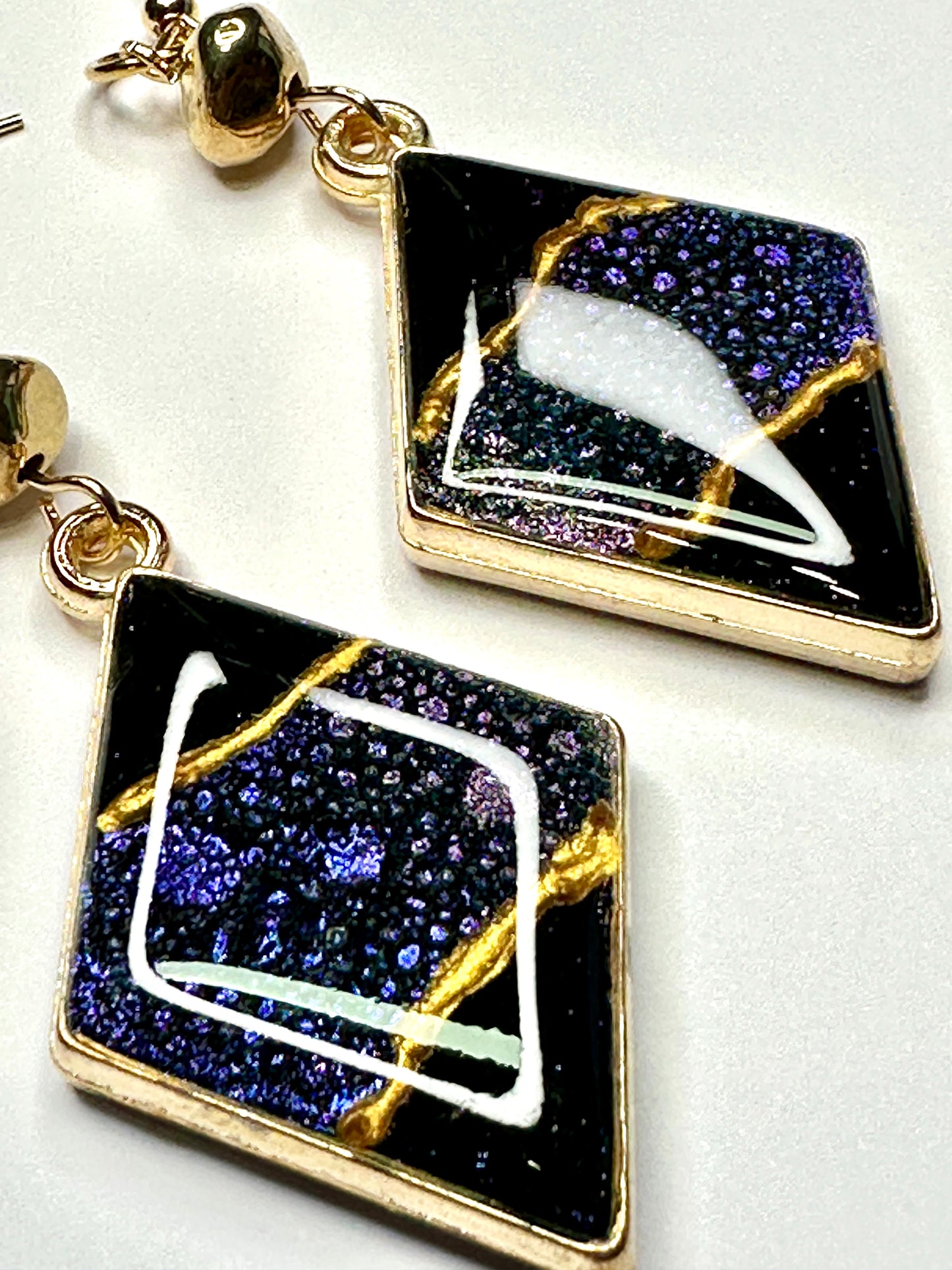 Earrings, Black Gold
