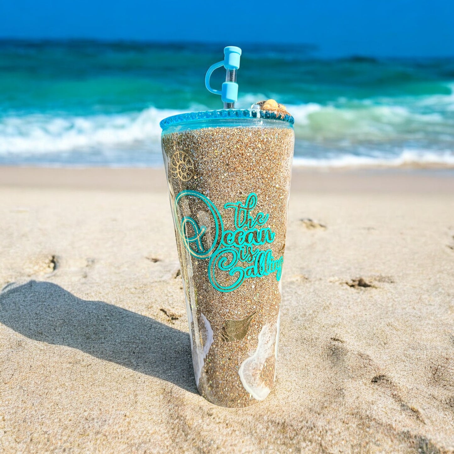 The Ocean is Calling, 24oz Acrylic tumbler