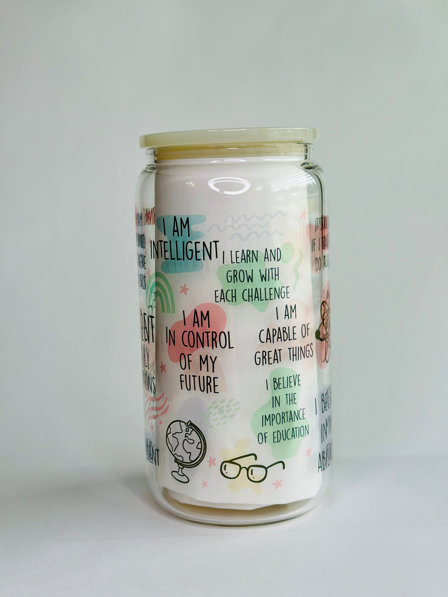 160z Libbey Glass Cups, Affirmations Edition