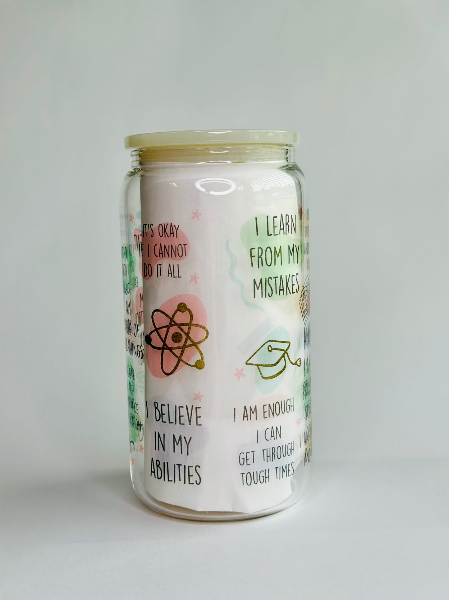 160z Libbey Glass Cups, Affirmations Edition