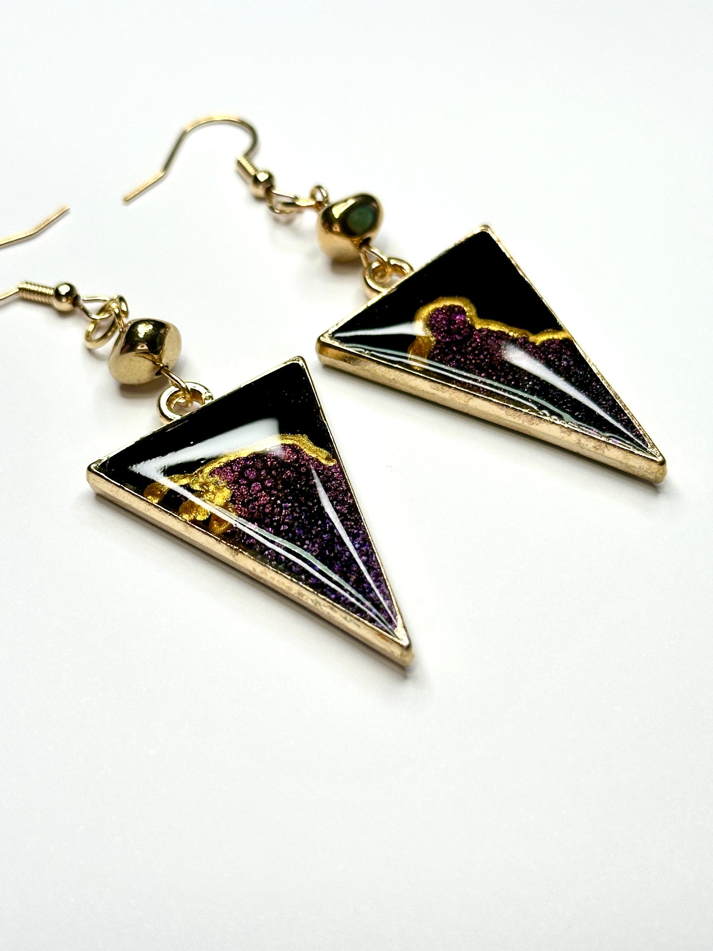 Earrings, Black Gold