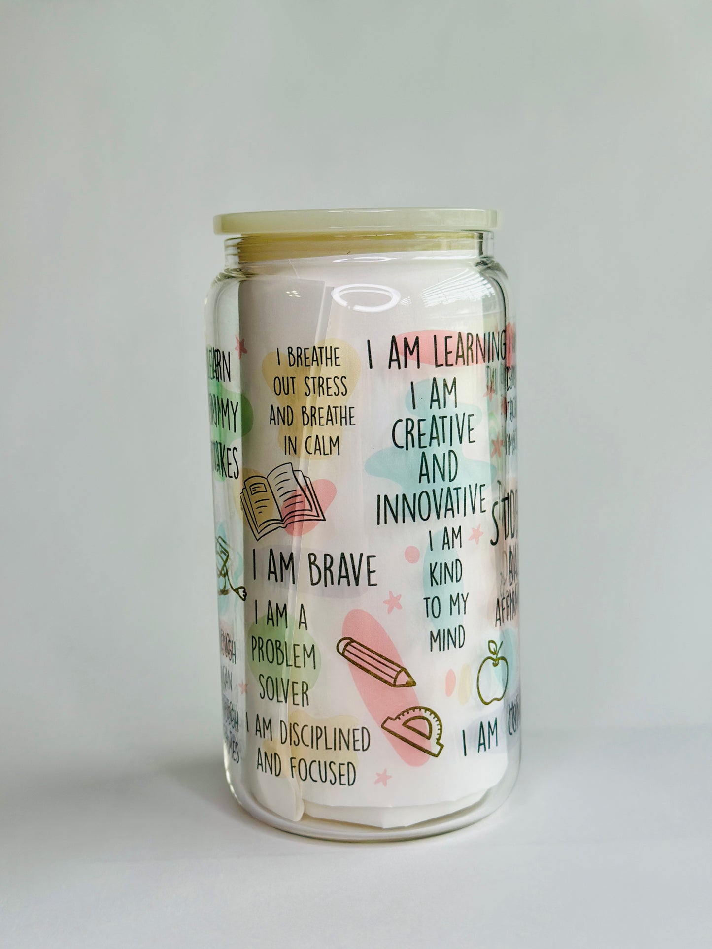 160z Libbey Glass Cups, Affirmations Edition