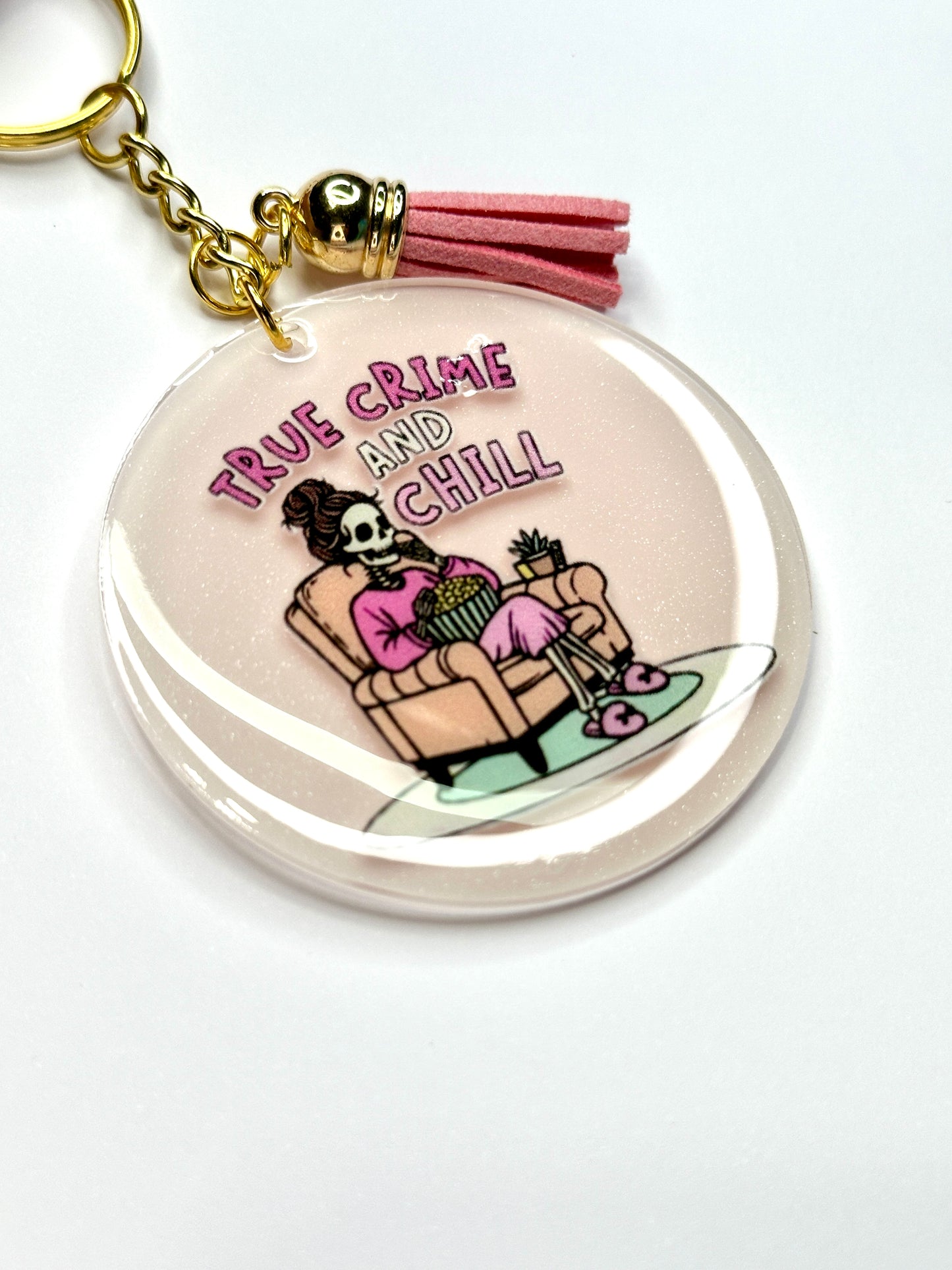 Glitter Resin Keychain, 2.5”