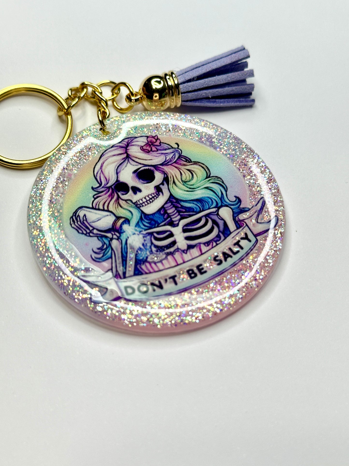 Glitter Resin Keychain, 2.5”
