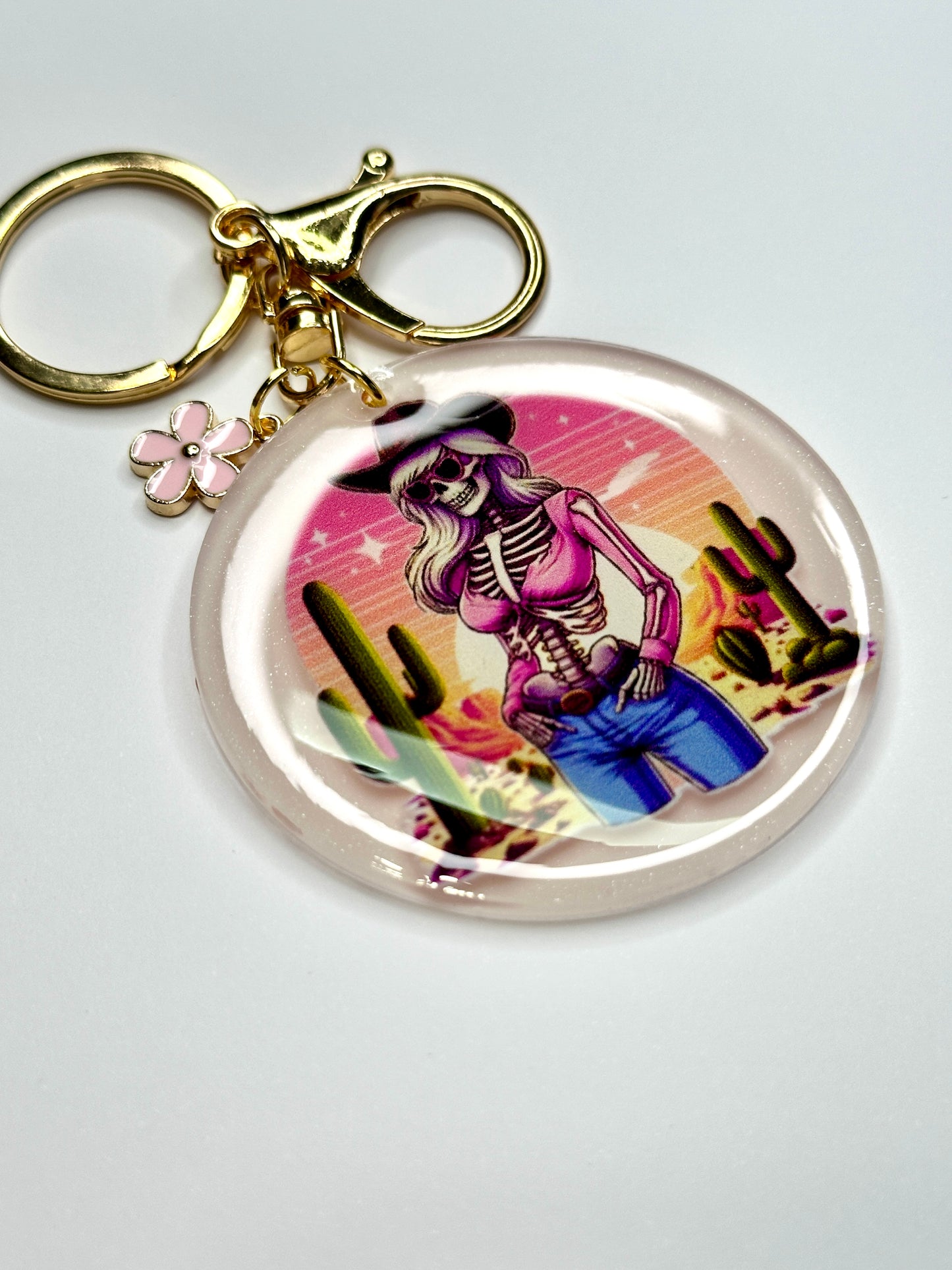 Glitter Resin Keychain, 2.5”