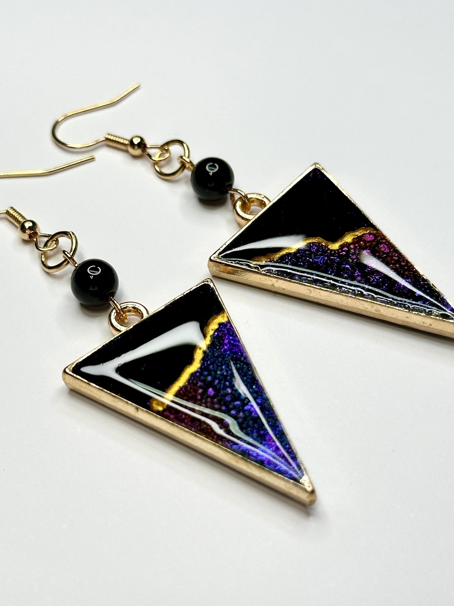Earrings, Black Gold