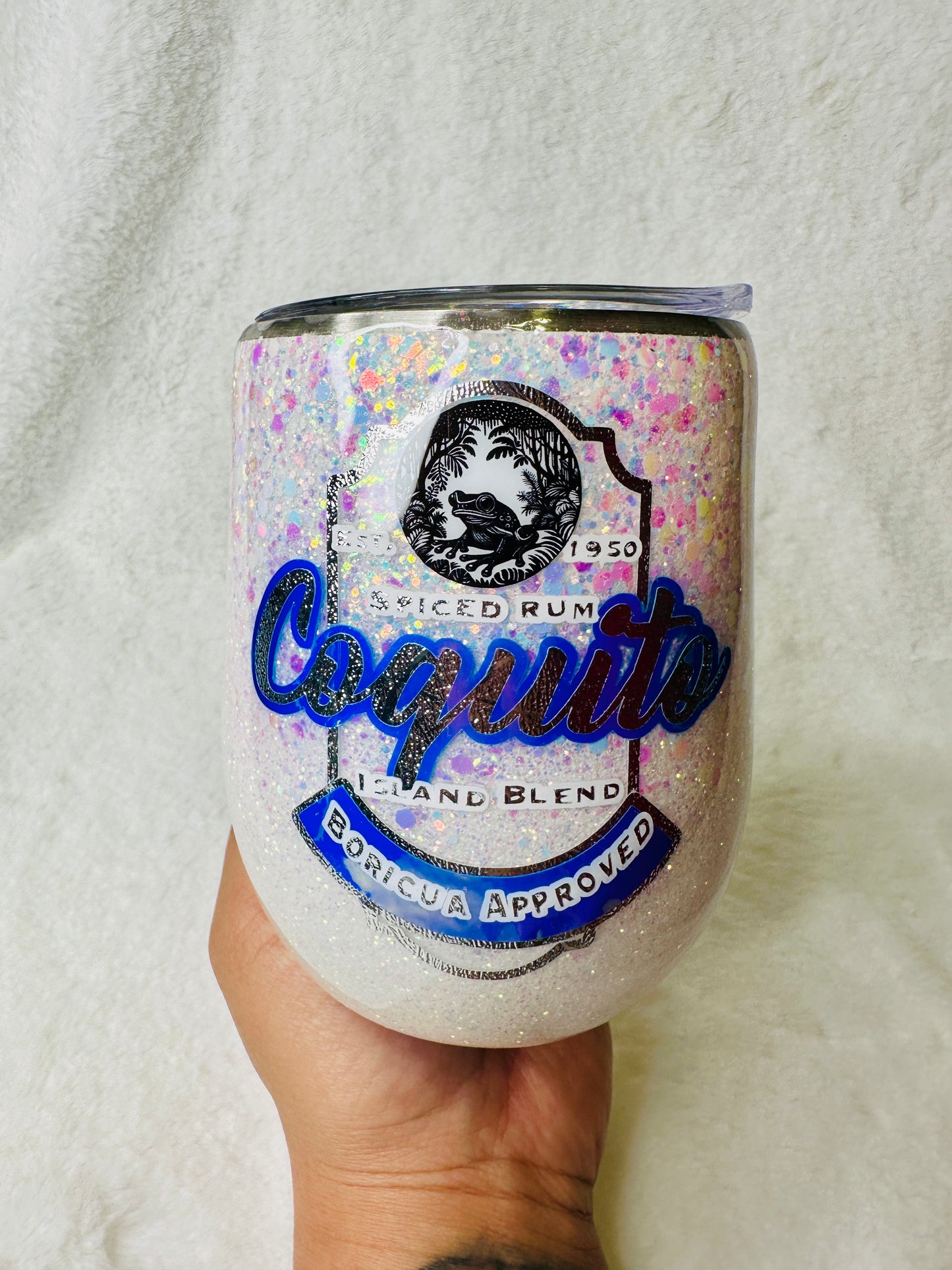 12oz Boricua Approved, Wine Tumbler