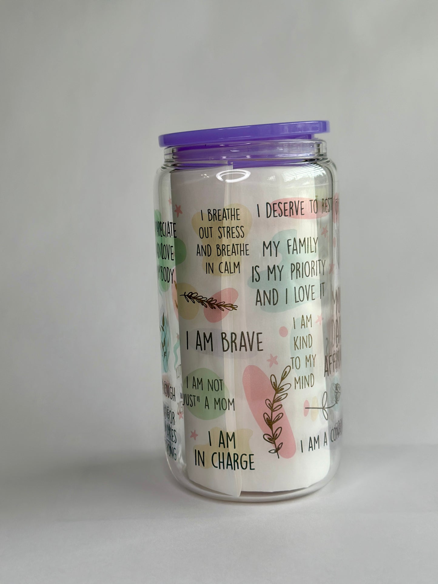160z Libbey Glass Cups, Affirmations Edition