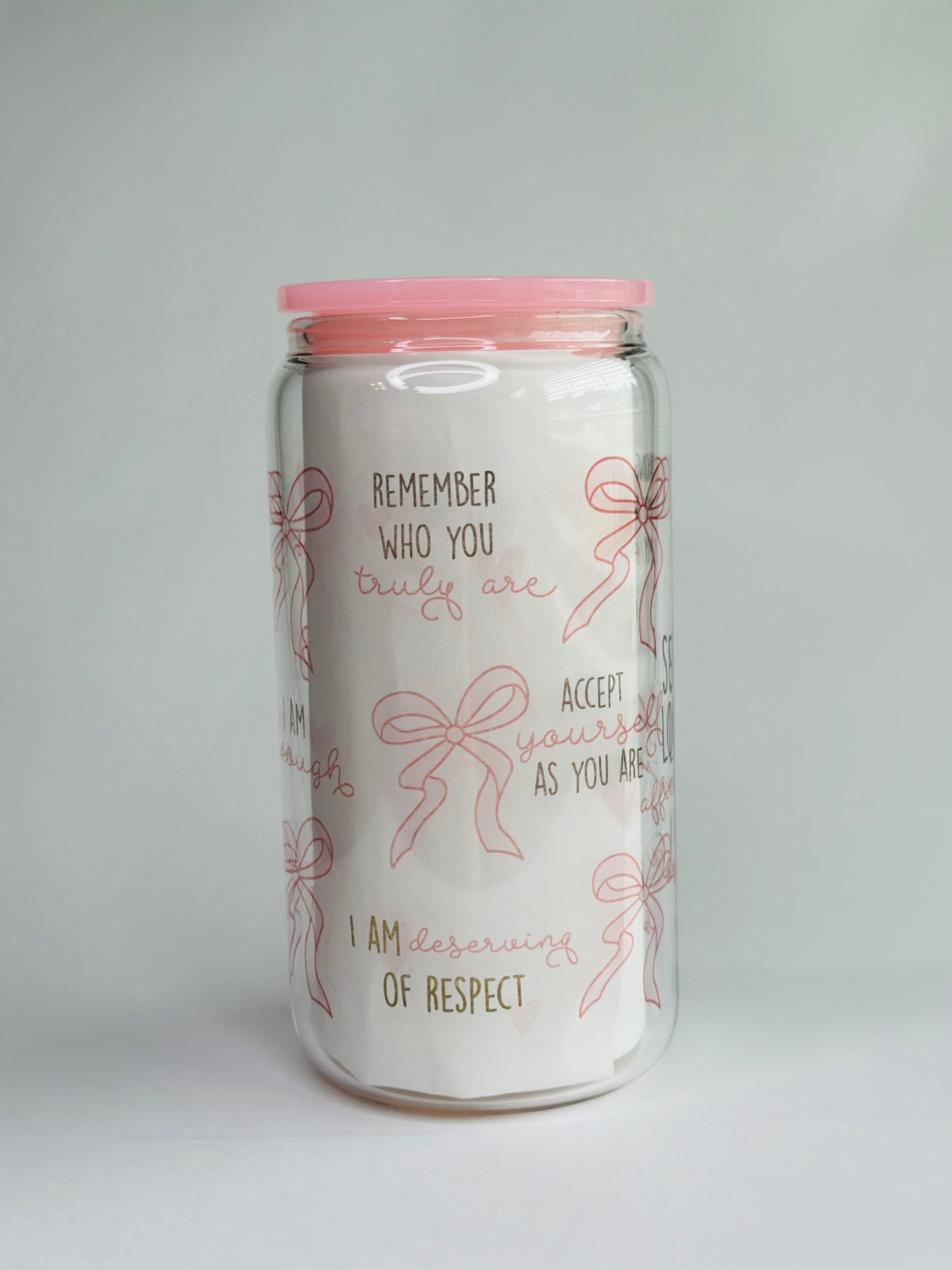 160z Libbey Glass Cups, Affirmations Edition