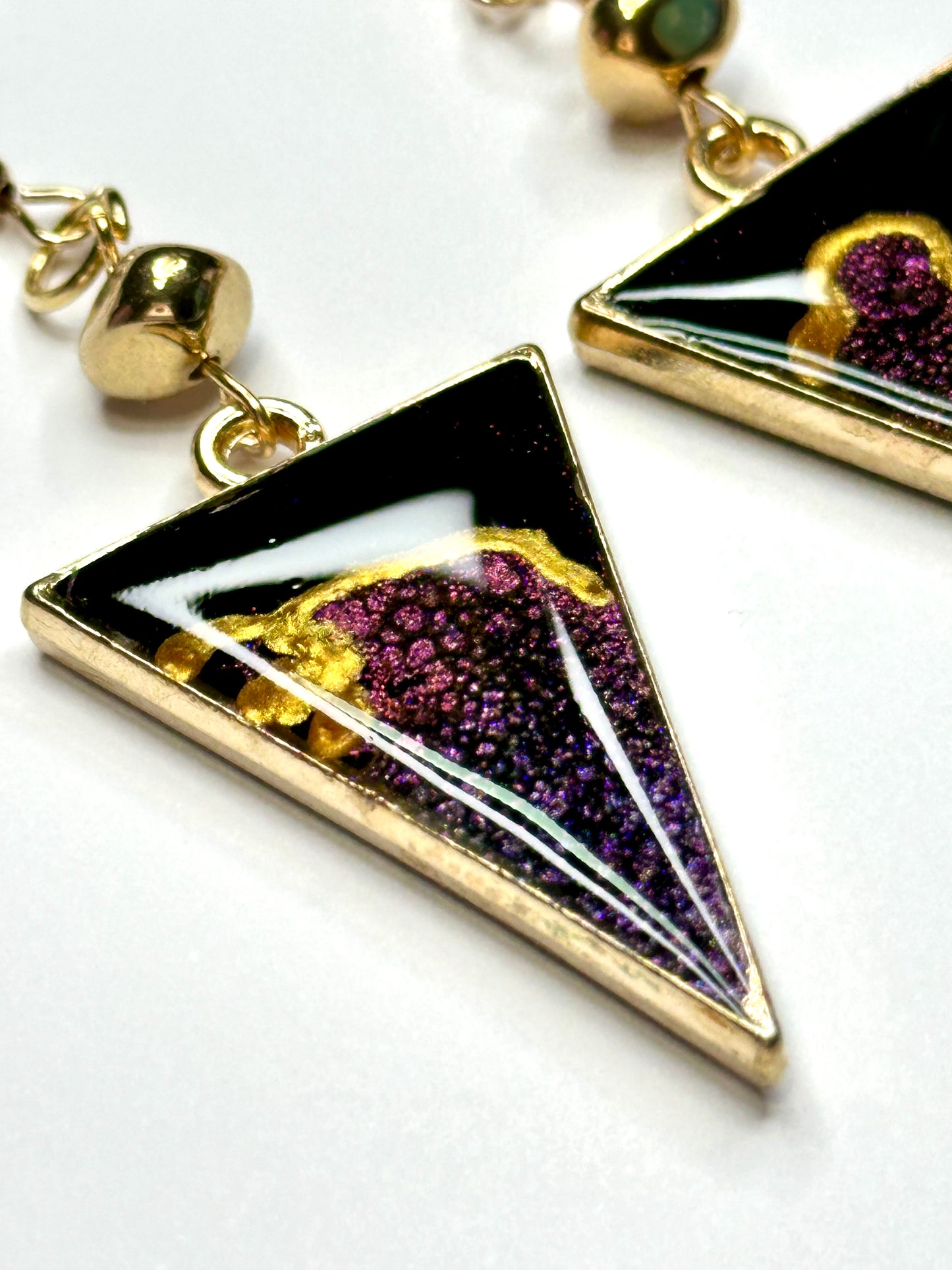 Earrings, Black Gold