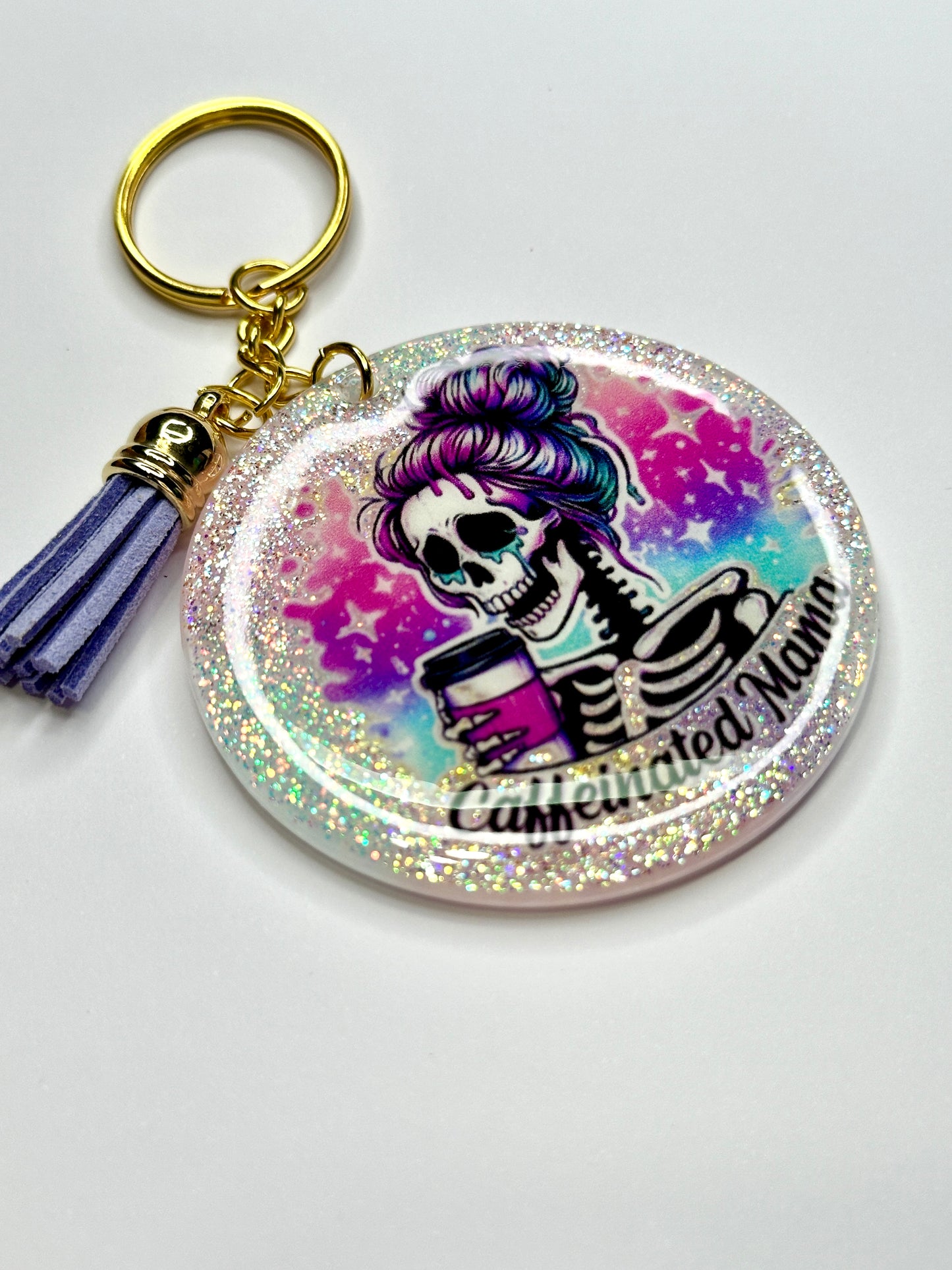 Glitter Resin Keychain, 2.5”