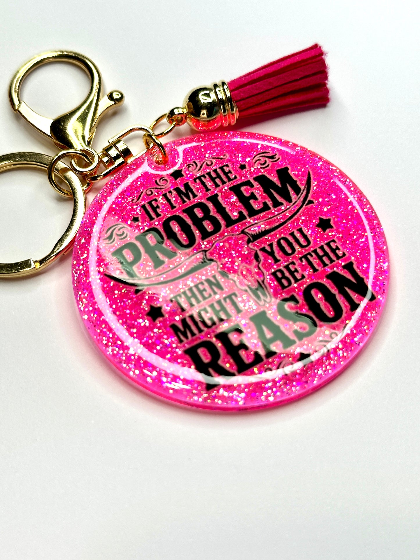 Glitter Resin Keychain, 2.5”