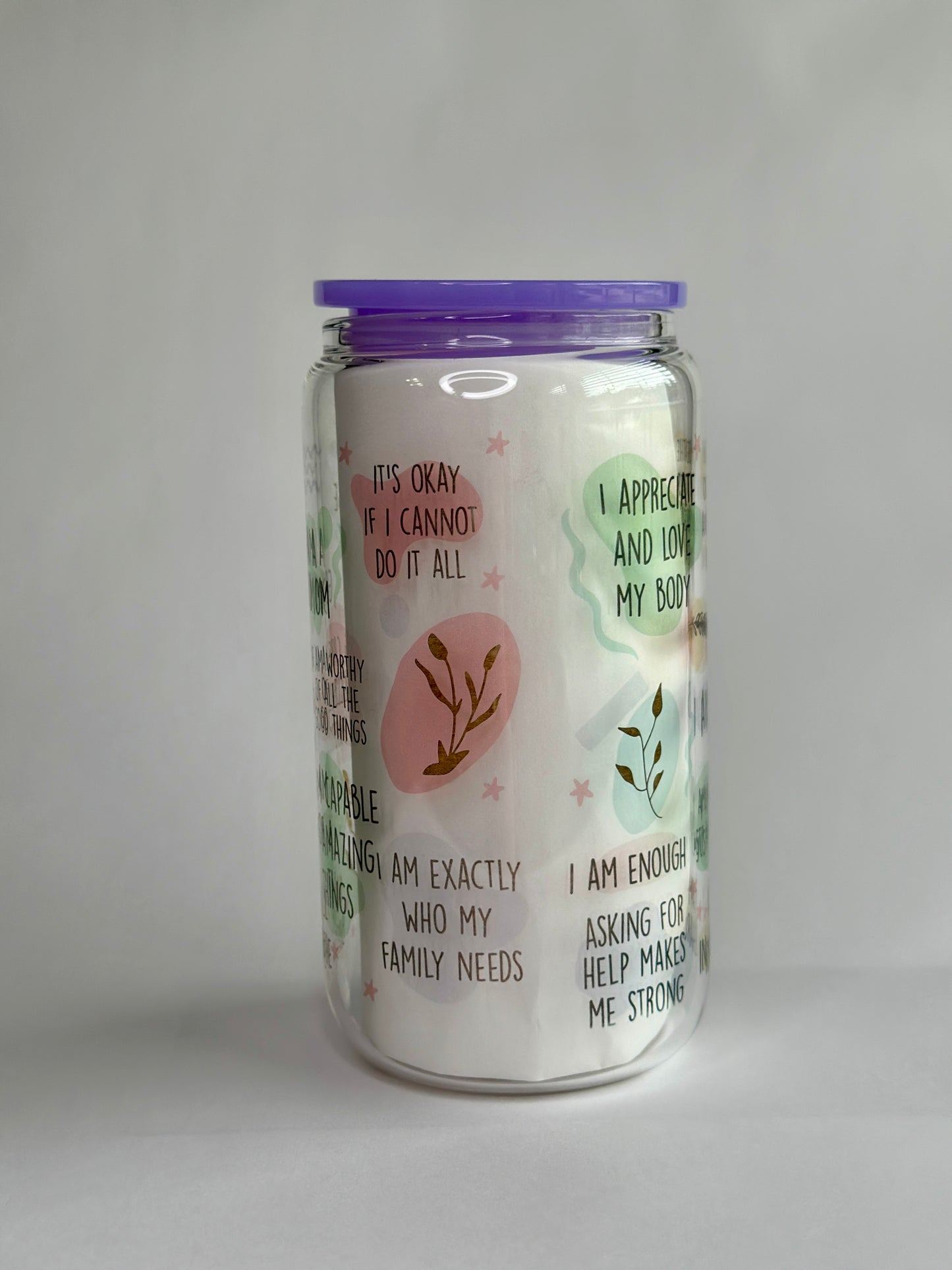 160z Libbey Glass Cups, Affirmations Edition