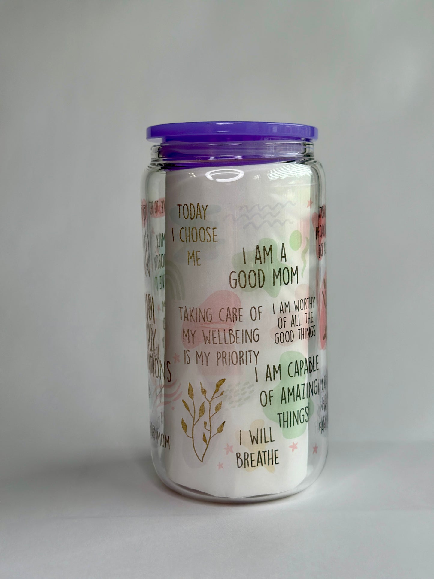 160z Libbey Glass Cups, Affirmations Edition