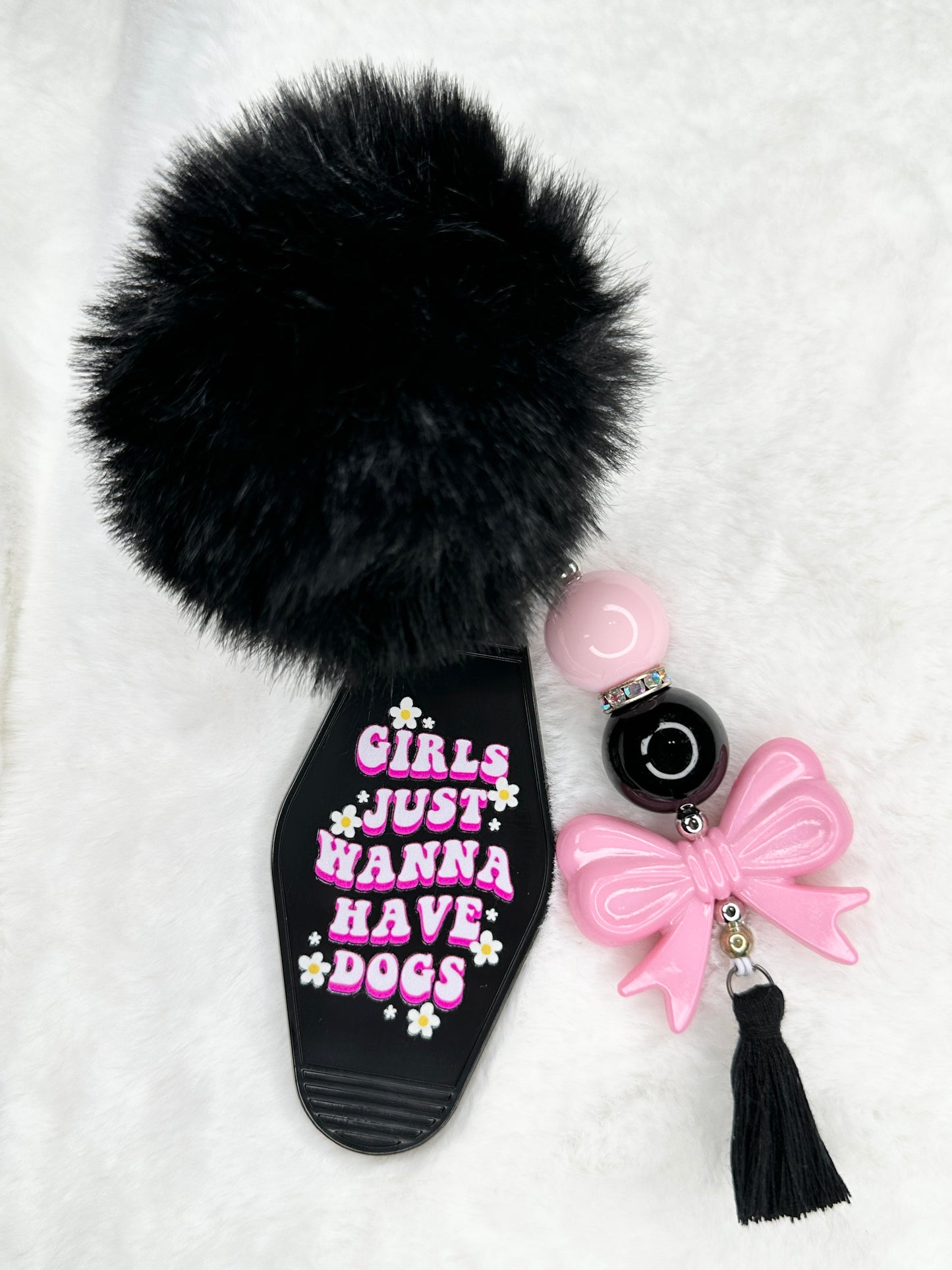Beaded Motel Keychain Pom Pom