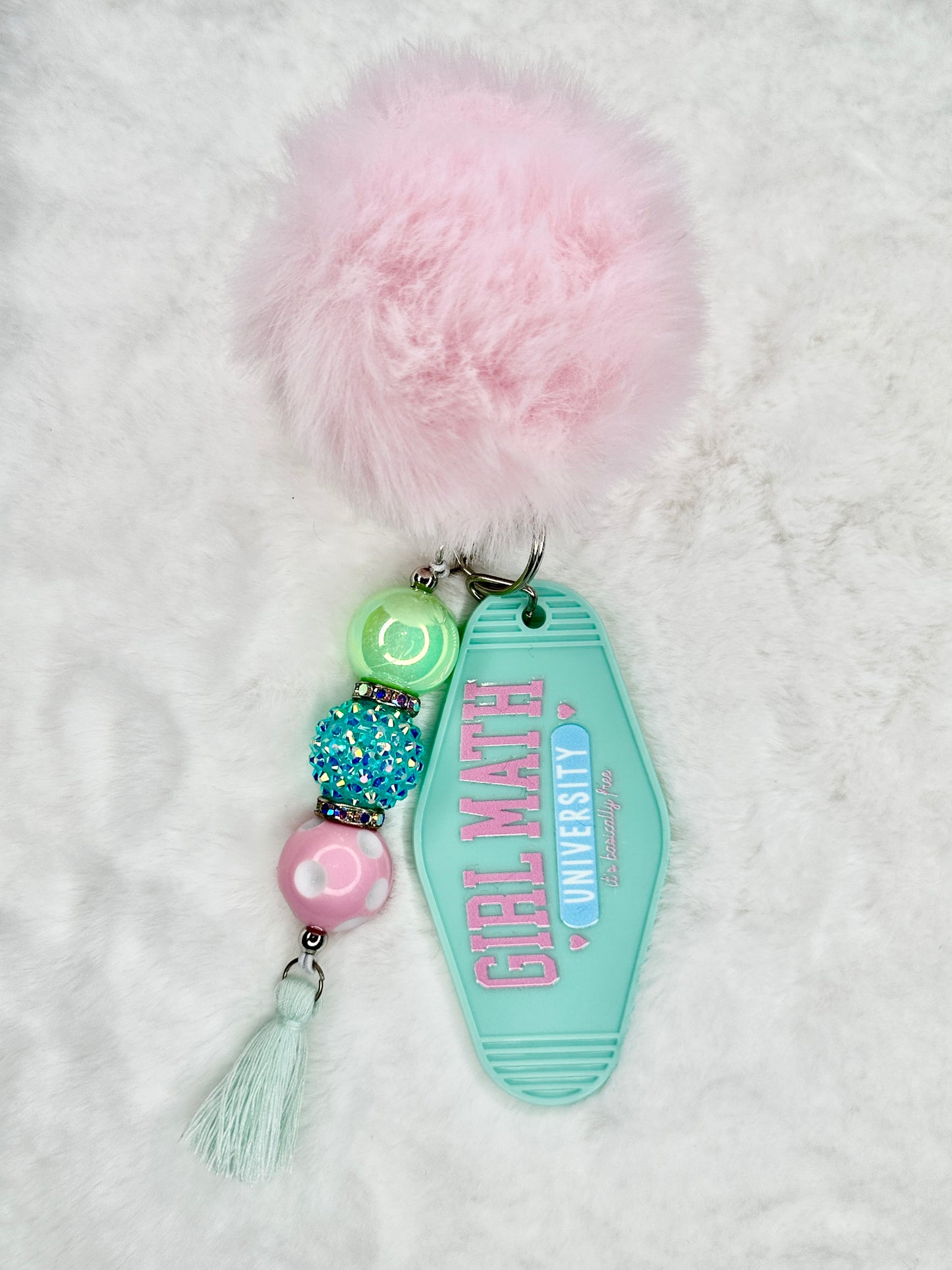 Beaded Motel Keychain Pom Pom