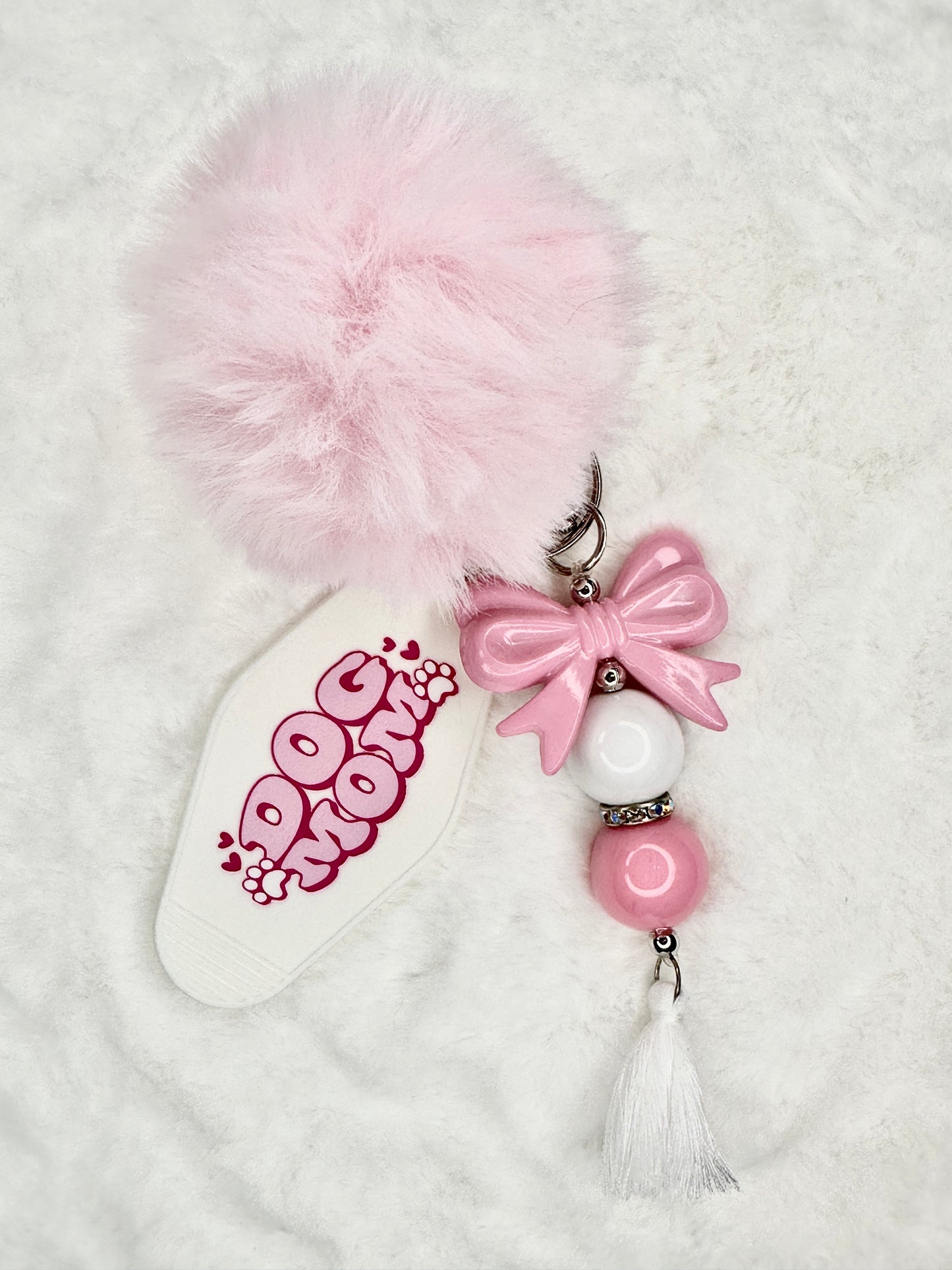 Beaded Motel Keychain Pom Pom