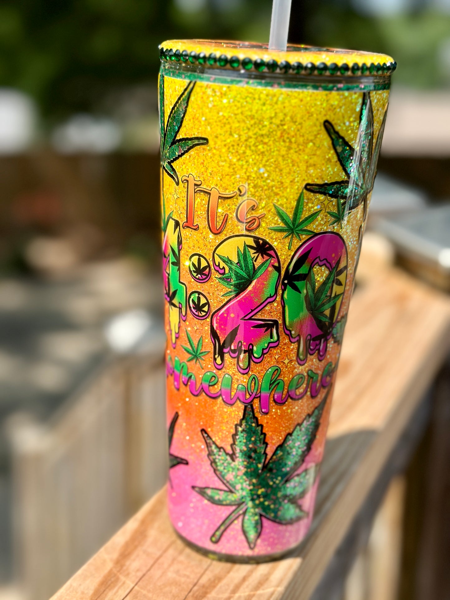 420 Glitter Globe Tumbler