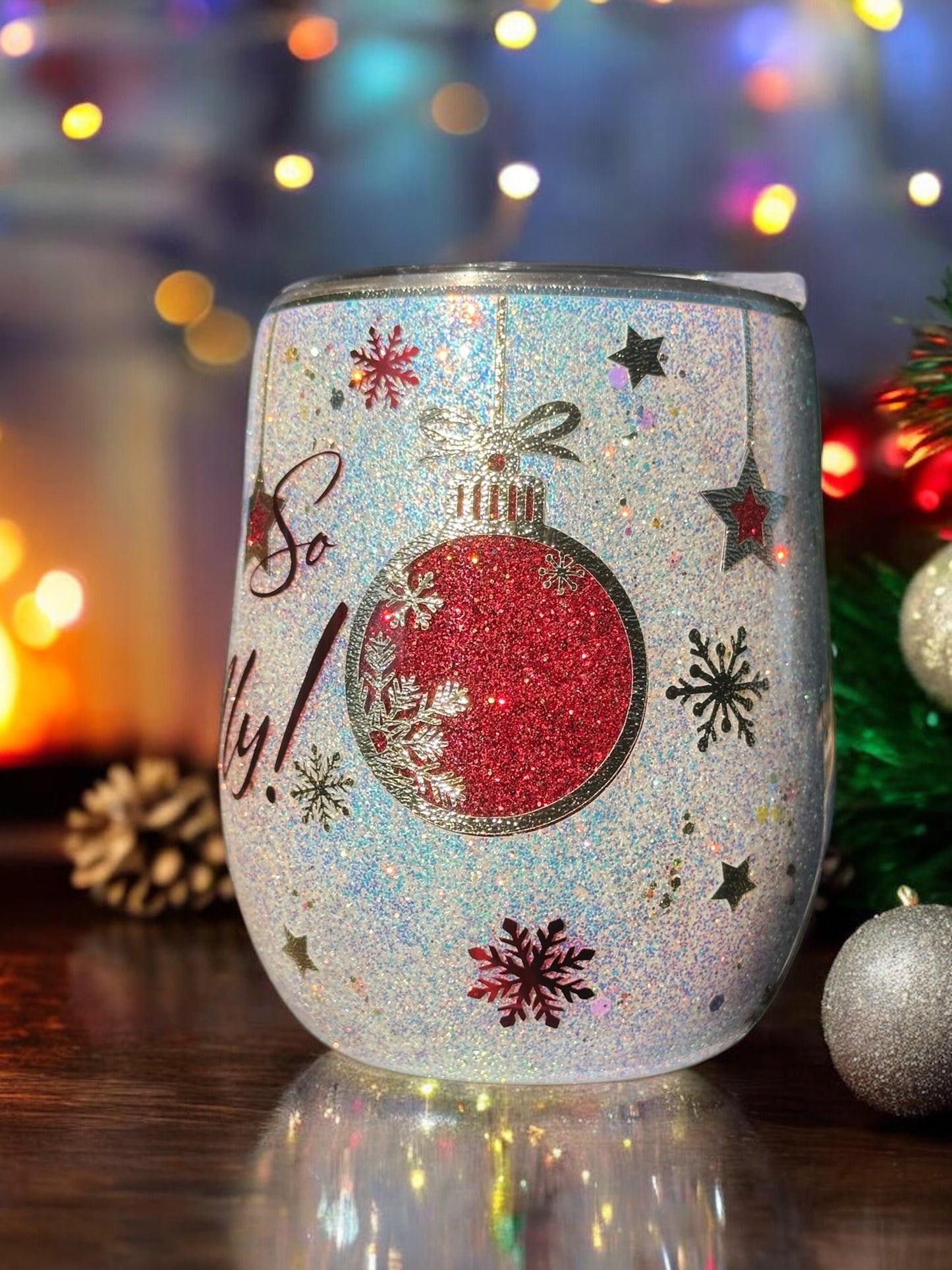 Oh So Jolly! Holiday Wine Tumbler, 12oz