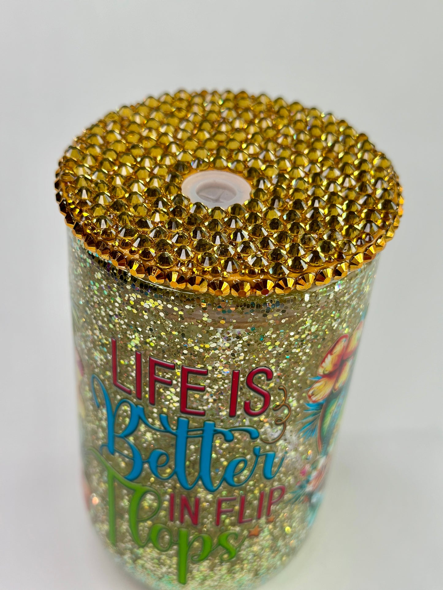 Glass Wine Glitter Globe