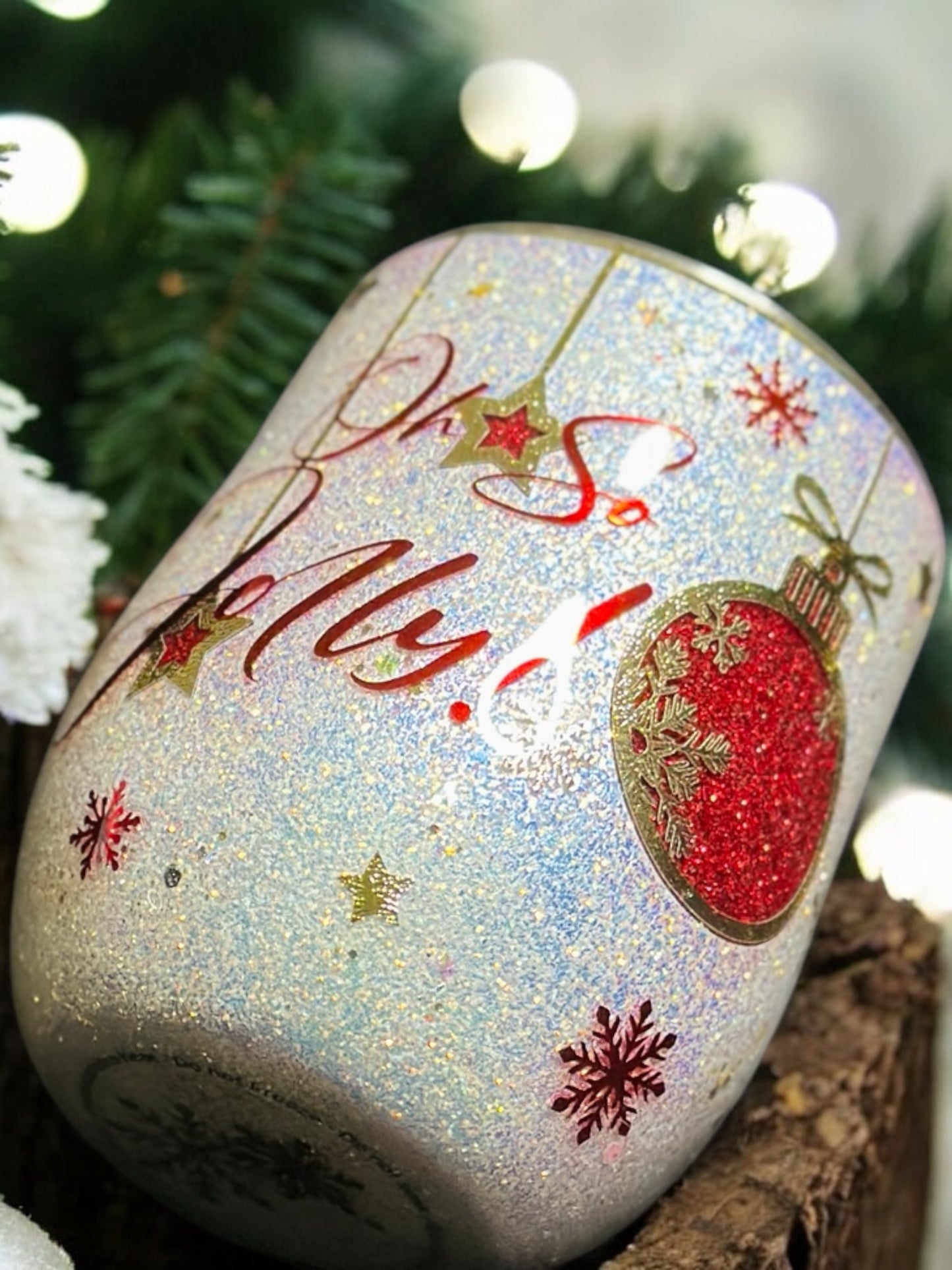 Oh So Jolly! Holiday Wine Tumbler, 12oz