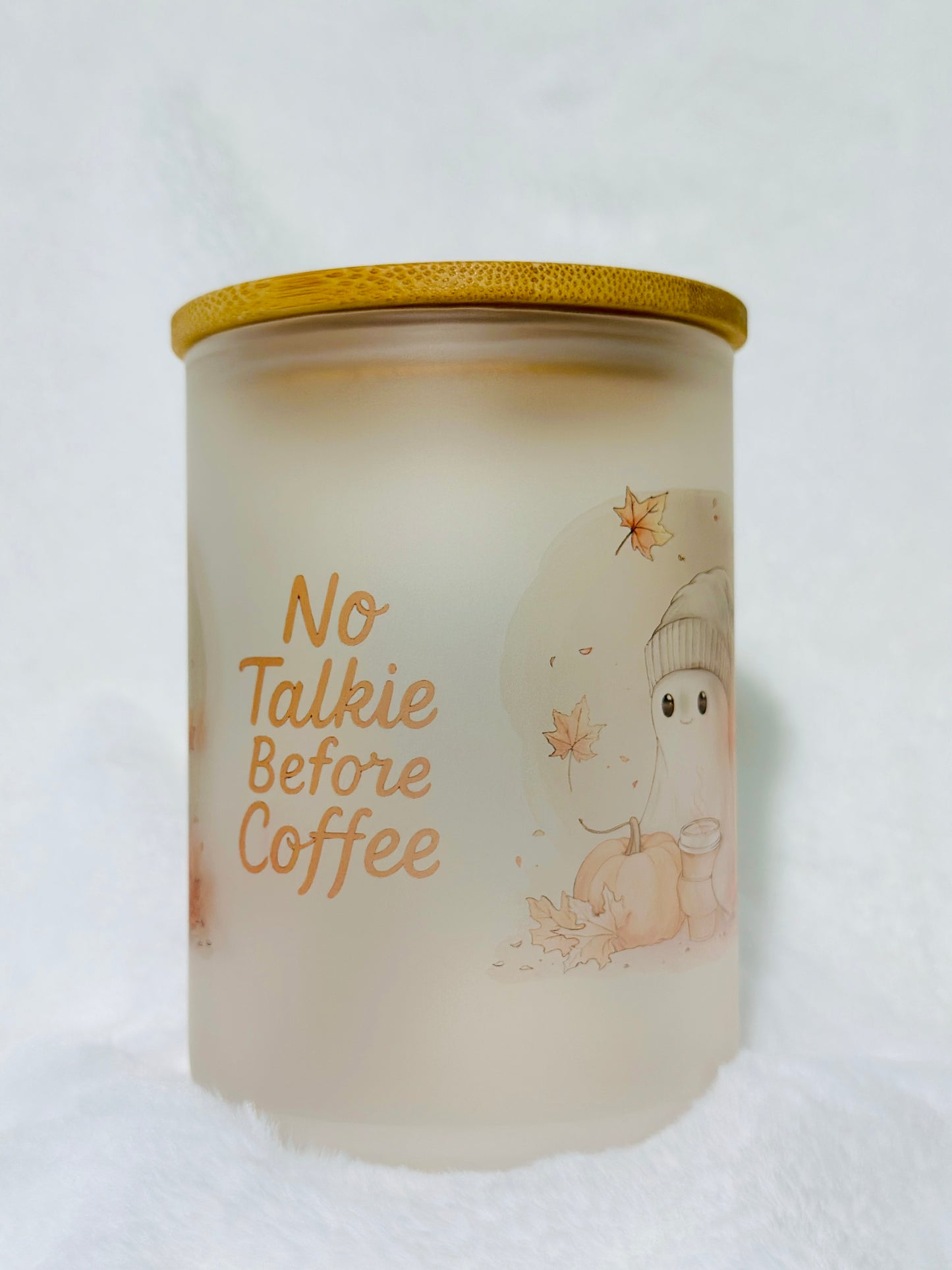 Fall Frosted Mugs with Bamboo Lids, 17oz