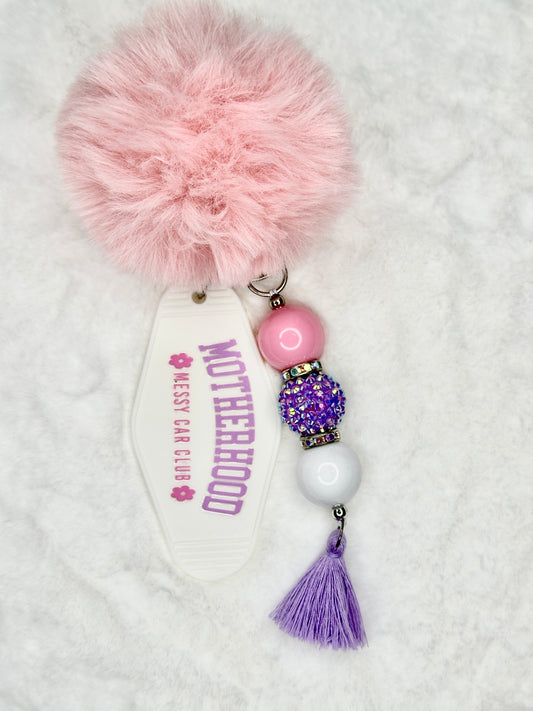 Beaded Motel Keychain Pom Pom