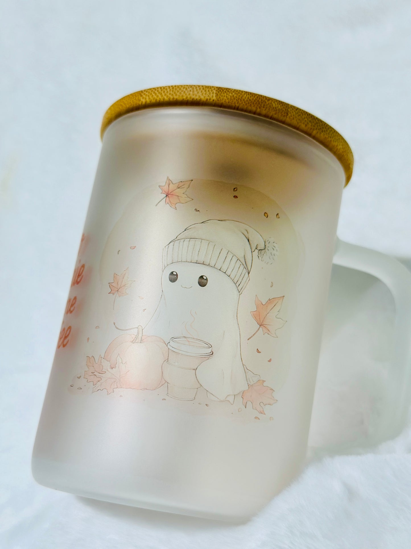 Fall Frosted Mugs with Bamboo Lids, 17oz