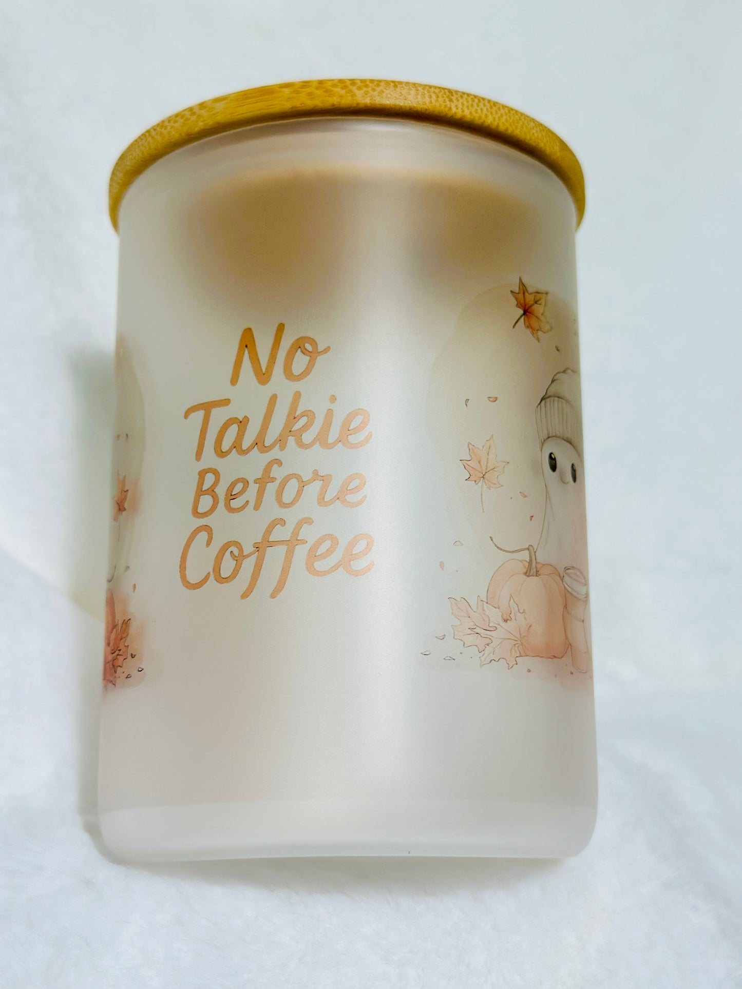 Fall Frosted Mugs with Bamboo Lids, 17oz