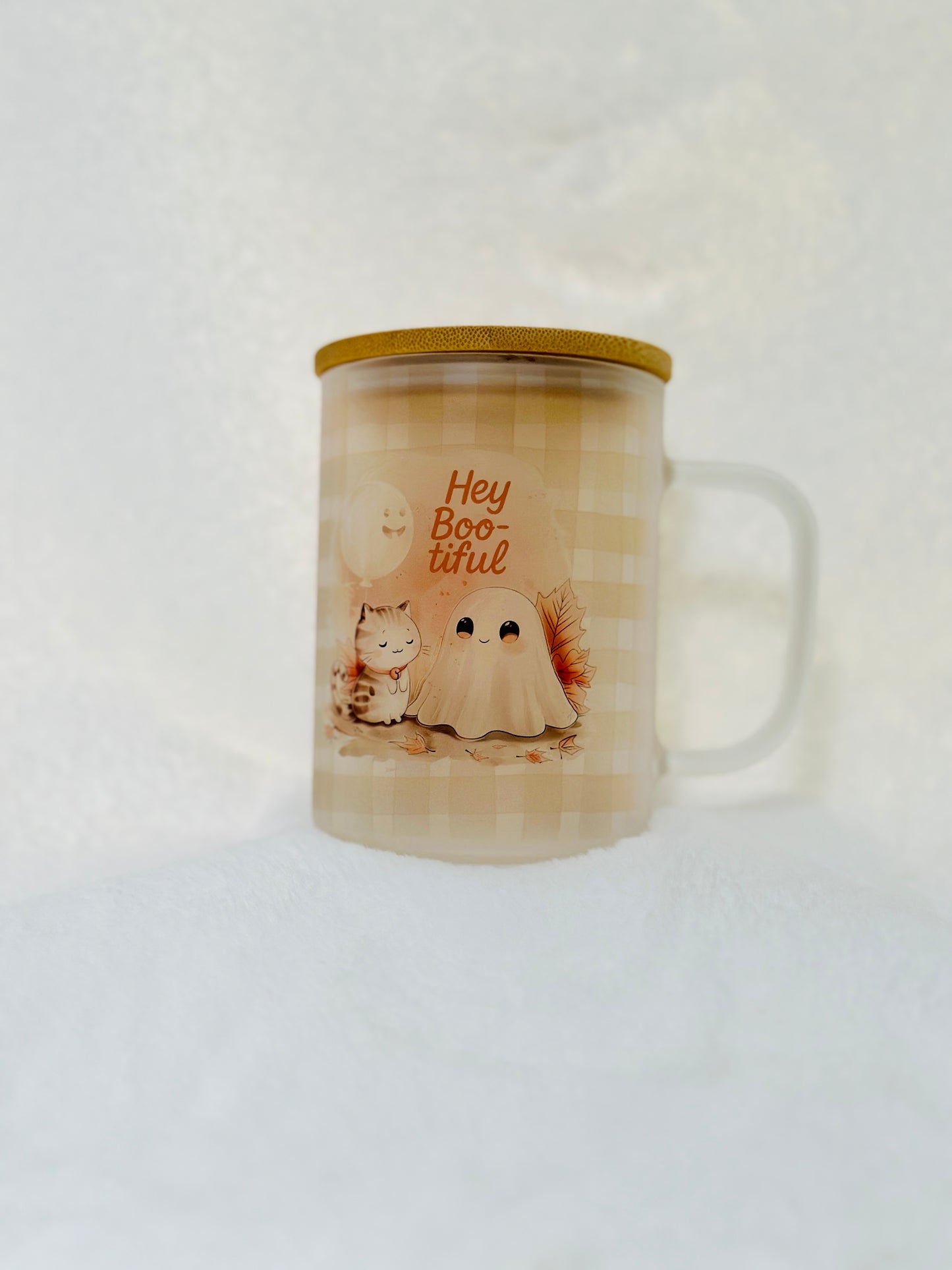 Fall Frosted Mugs with Bamboo Lids, 17oz