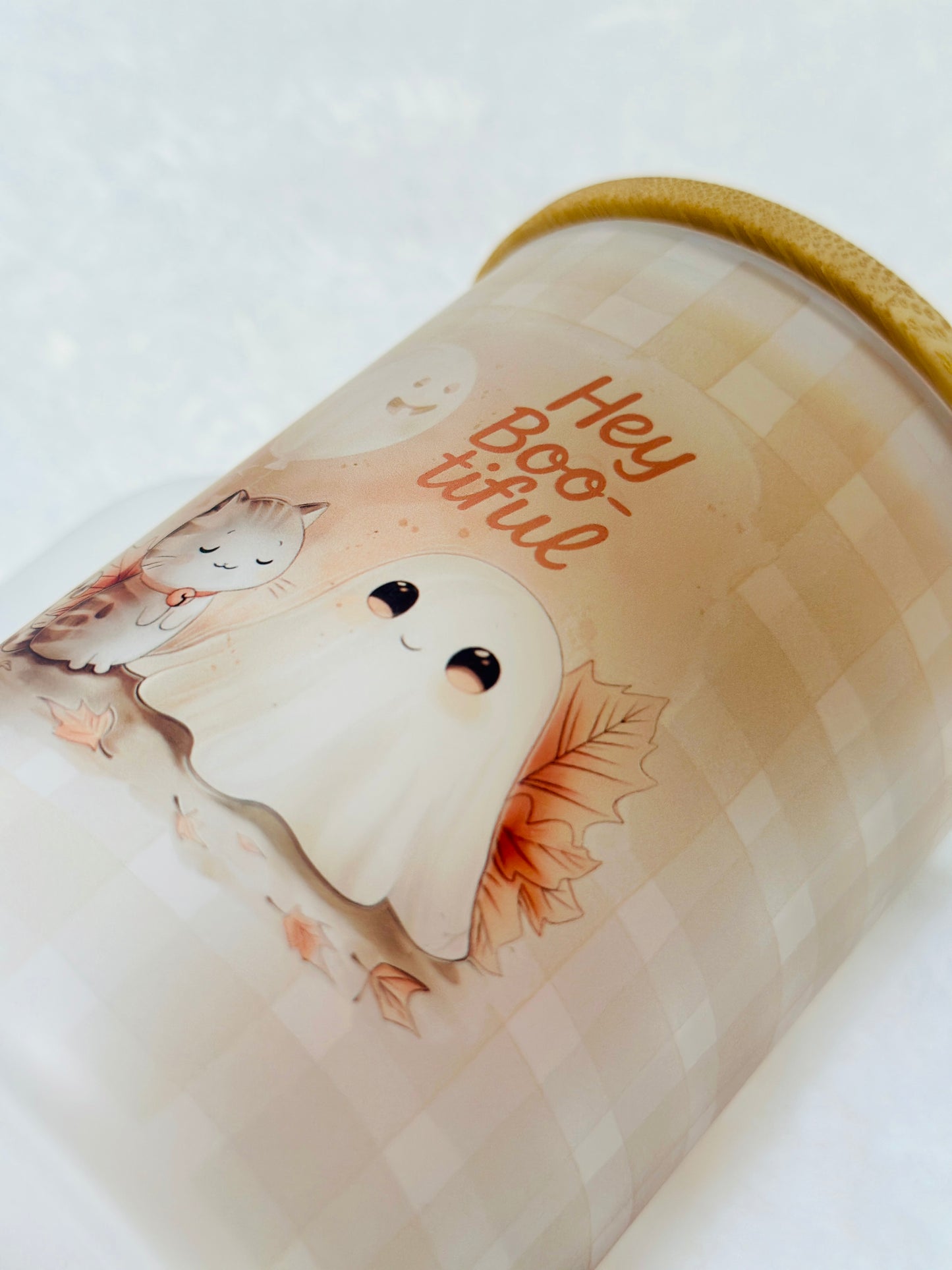 Fall Frosted Mugs with Bamboo Lids, 17oz