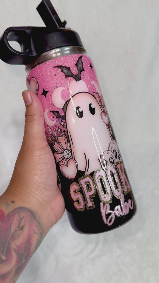 Spooky Babe, 18oz Stainless Steel Sports Bottle